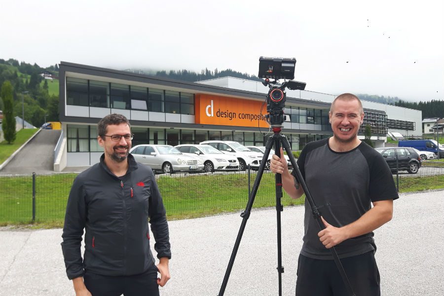 Kamerateam bei den Dreharbeiten für den Film von Design Composite